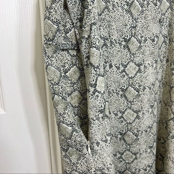 Vintage 90’s Slip Dress Snakeskin Print Ruffle Hem V-neck Mini Dress Size - Picture 10 of 13